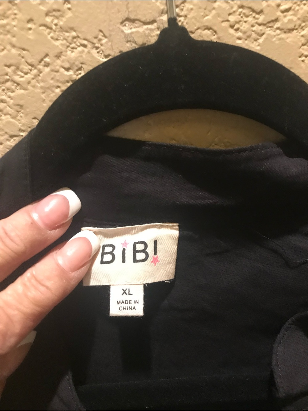 BIBI Black Textured Jacket XL | Lightweight Snap & Zip Front | Chic Casual Layer - Picture 3 of 3